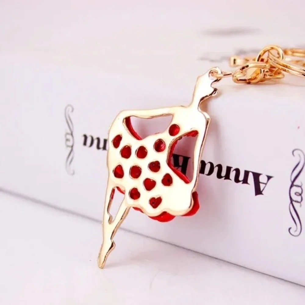 *SASKIA* Gold x Blue Rhinestone Fashion Ballerina Keychain